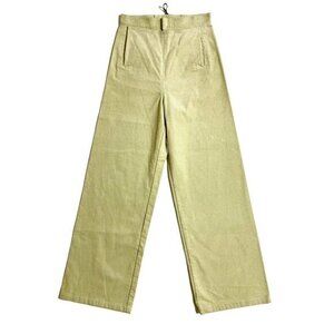 Toga Pulla Light Green Ivory Corduroy sailor Pants Wide Lef SZ 36 NWT $450